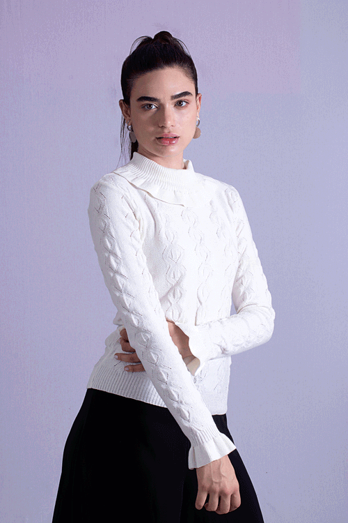 Blusa Modal Gola Alta Efeito