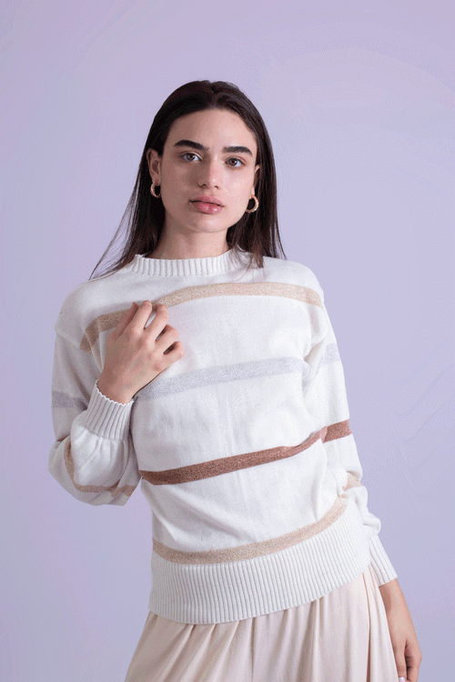 Blusa Tricot Listras Shine