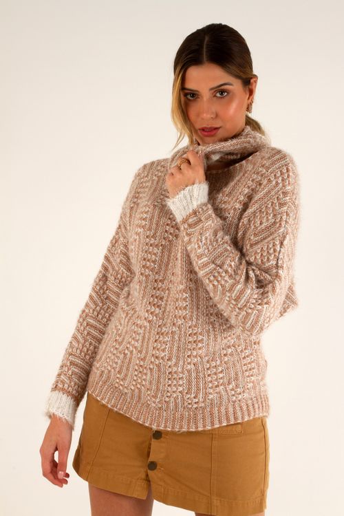 Blusa Pelinhos Duocolor Gola Avulsa