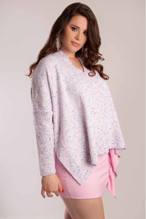 Blusa Ampla Frisos Decote