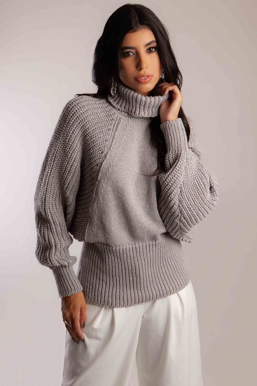 Blusa Manga Morcego Gola Alta