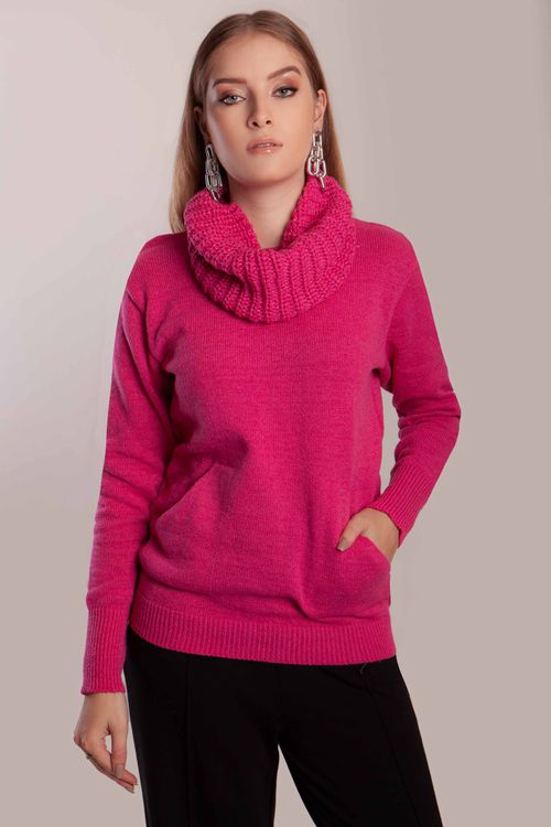 Blusa Bolsos Gola Boba Solta