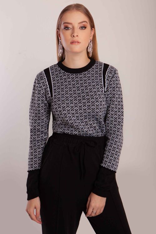 Blusa Jacquard Losangulos