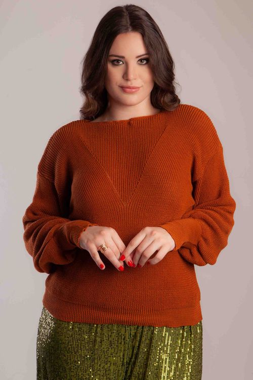 Blusa Inglês Manga Solta Tricot
