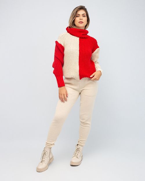 Blusa Bicolor Gola Boba Tricot