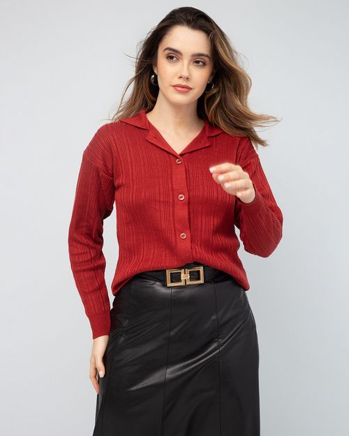 Blusa Polo Aberta Viscose