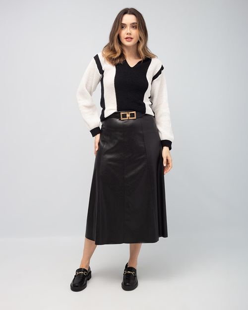 Blusa Polo Listras Vertical Tricot