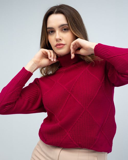 Blusa Losangulos Gola Alta