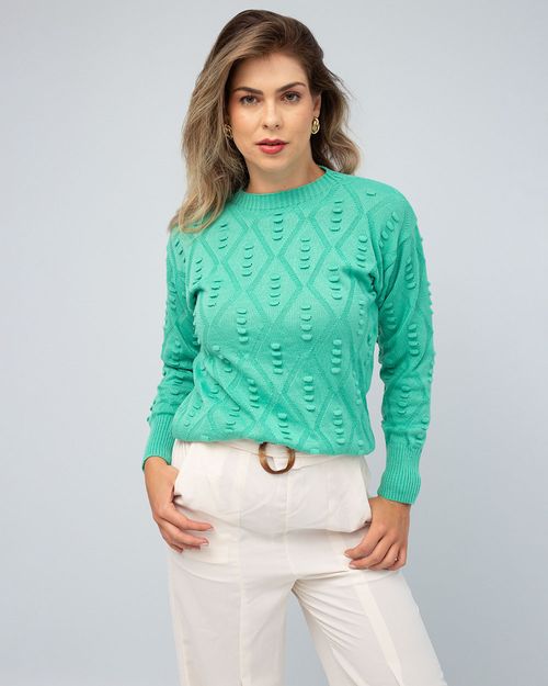 Blusa Losangulos Bolinhas Tricot