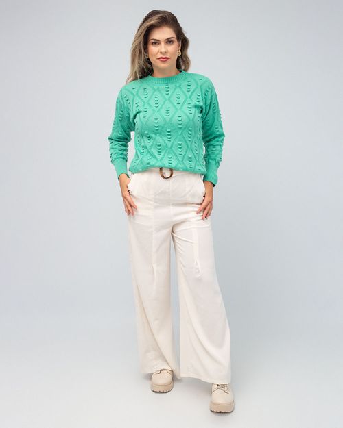 Blusa Losangulos Bolinhas Tricot
