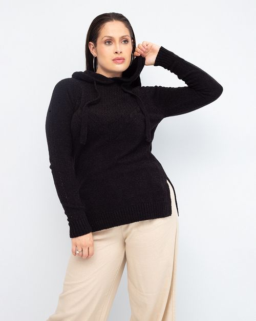 Blusa Capuz Cordão Mousse