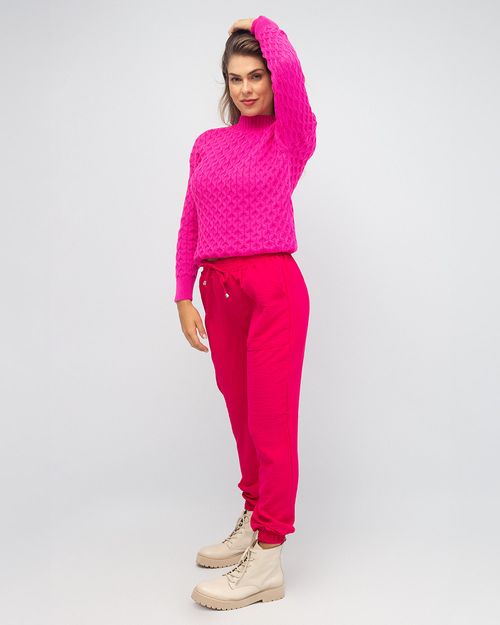 Blusa Relevo Gola Redonda Tricot